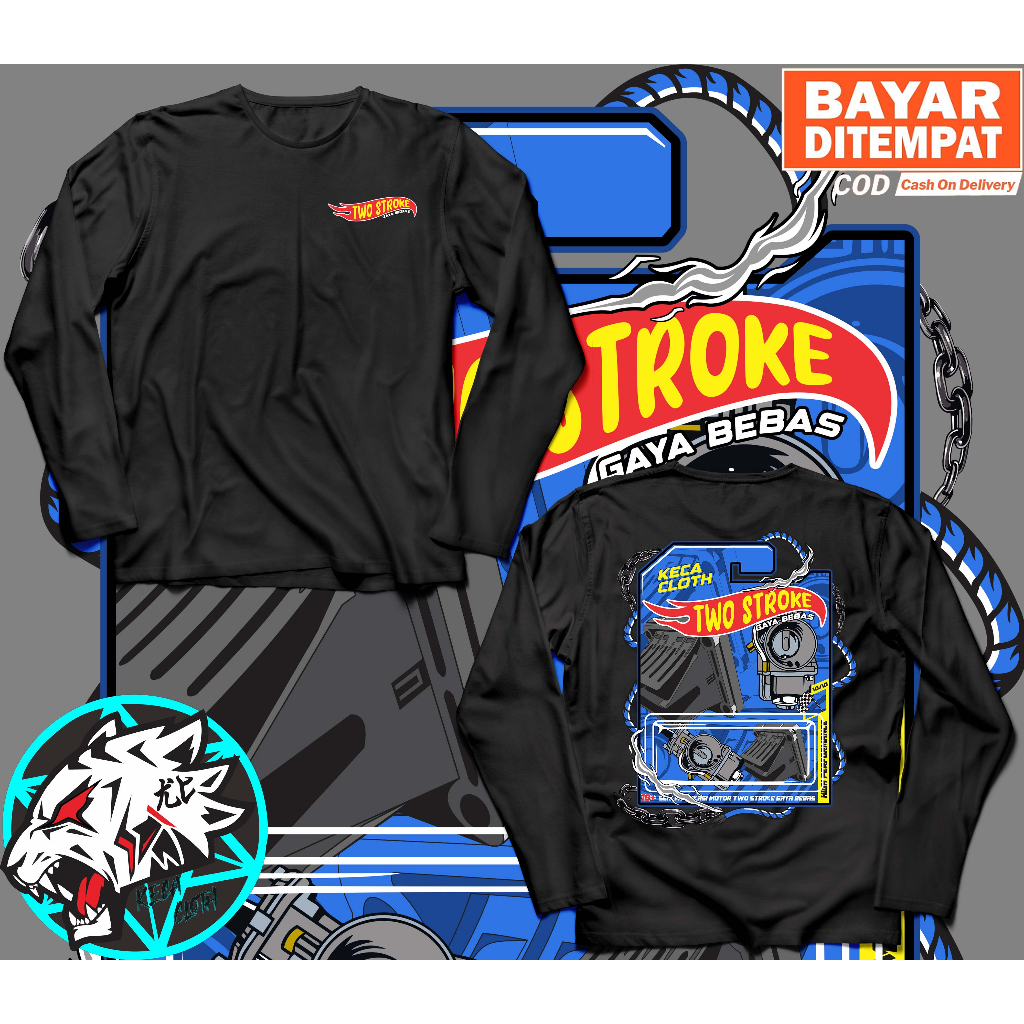 Kaos Lengan Panjang 2Stroke Two Stroke Gaya Bebas Baju 2tak Big Size Jumbo