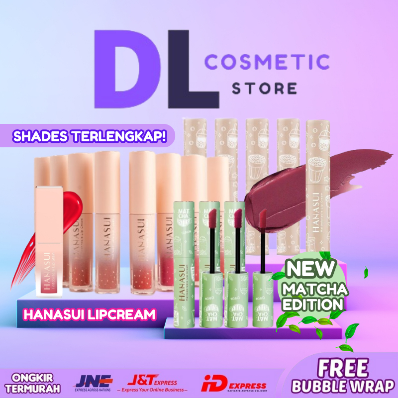 Hanasui Mattedorable Lip Cream Lipstick Cair Matte Boba Edition Halal BPOM Lip Stain Lip Tint