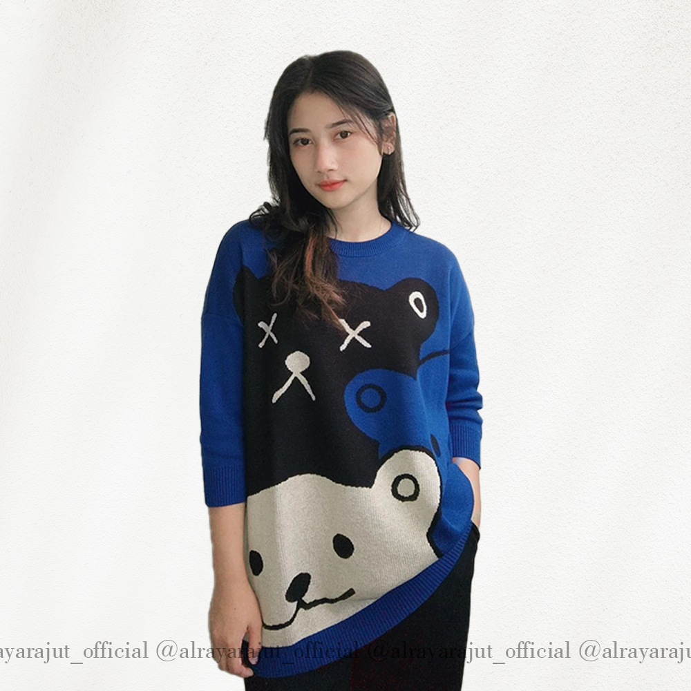 SWEATER RAJUT WANITA  jumbo import/ PANDA / SWEATER RAJUT WANITA ATASAN RAJUT OVERSIZE SWEATER RAJUT