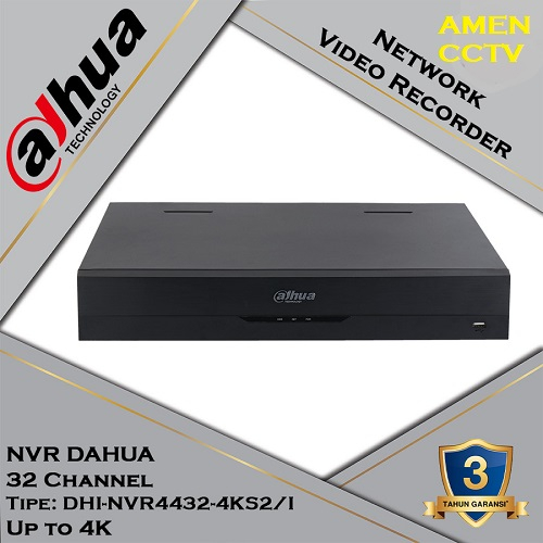 NVR CCTV Dahua 32 Channel DHI-NVR4432-4KS2/I NVR-4 Series H.265 4HDD