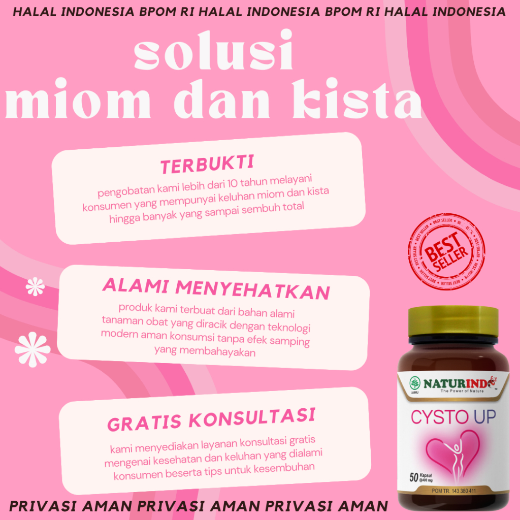 Obat kista miom pcos bartholin ovarium ganglion herbal benjolan bengkak myom cysto up naturindo