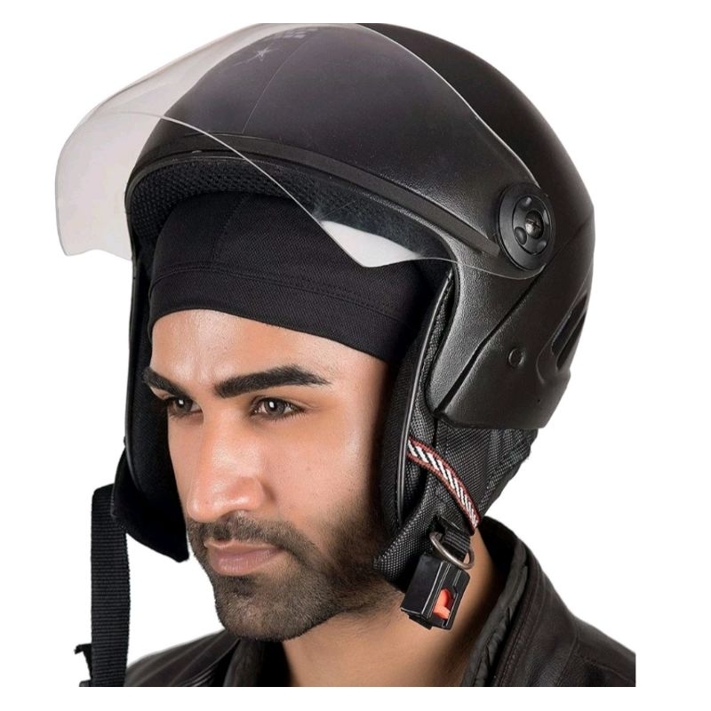 Penutup kepala pria hitam polos topi helm kupluk hitam buff hair band multi fungsi helm inner murah