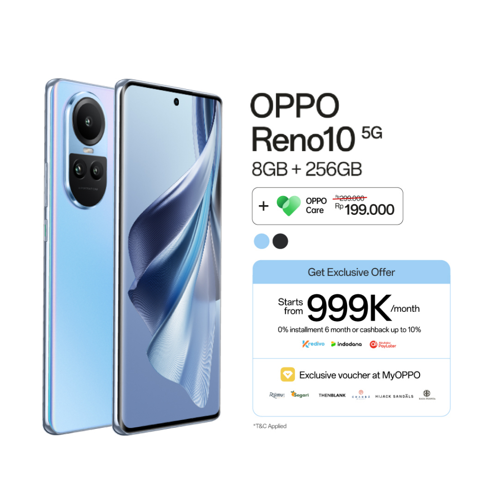 OPPO RENO 10 5G 8/256GB GARANSI ORIGINAL OPPO INDOSESIA