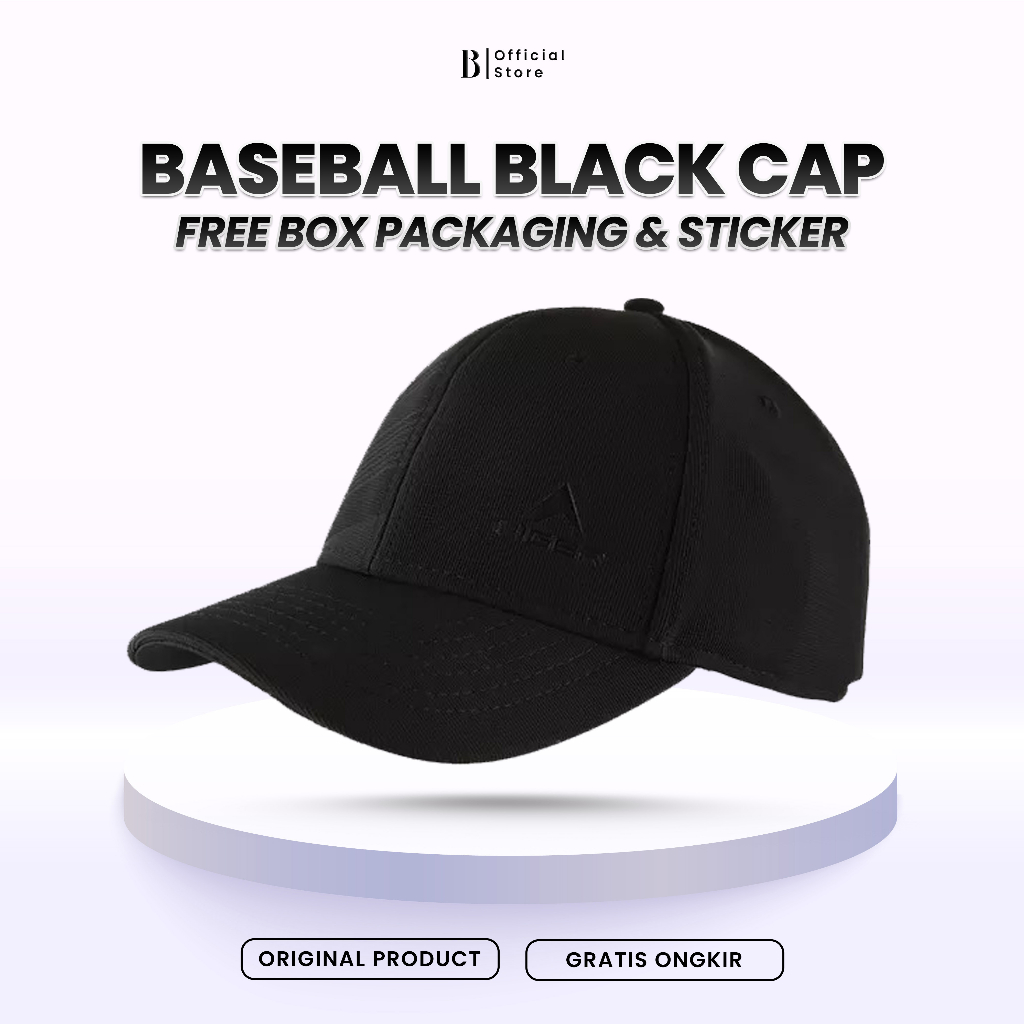 Topi EIGER Baseball Olive Hitam Cap Pria Wanita