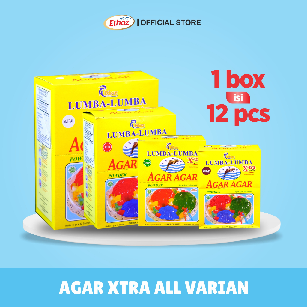 

ETHOZ LUMBA-LUMBA Xtra Agar Jelly powder / tepung Agar extra Jeli bubuk x 12 pcs