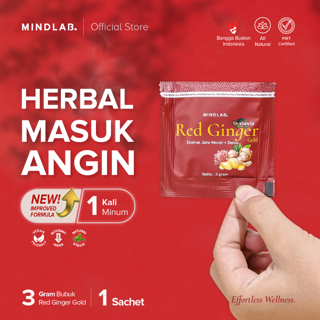 

Jahe Merah Ekstrak Bubuk Sachet 3 Gram + Stevia - Red Ginger Gold - MINDLAB