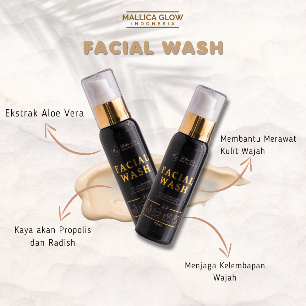 MALLICA GLOW Facial Wash 100ML - Sabun Wajah Propolis