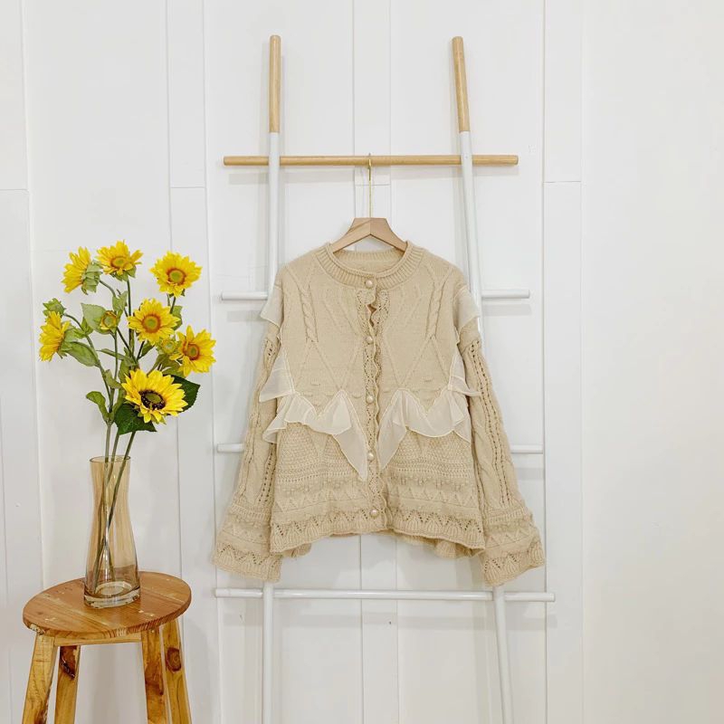 Jeniffer Cardi/ Knit Import/ Cardigan Import/ Cardigan Ruffle. PGE OFFICIAL