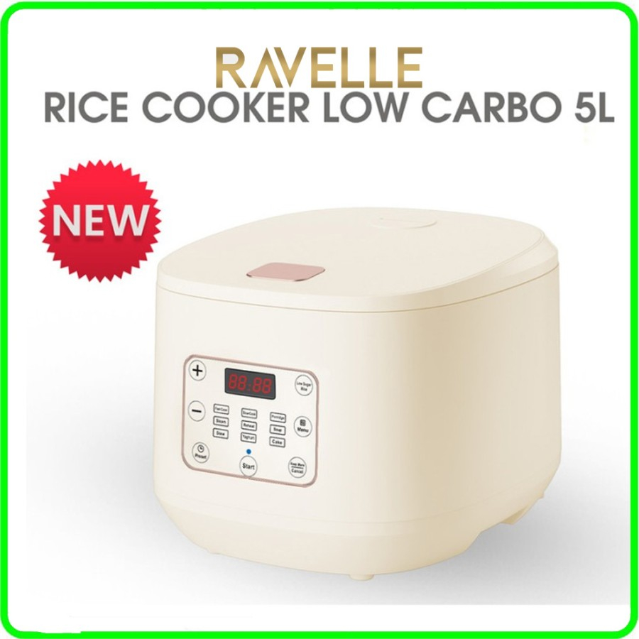 RICE COOKER RAVELLE Rice Cooker Digital Low Carbo 5L- Penanak Nasi - Low Watt