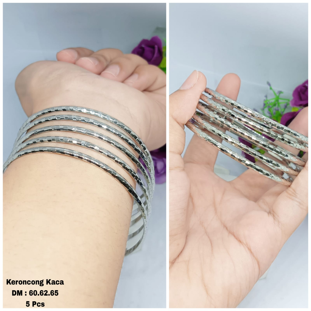 GELANG KERONCONG KACA ISI 5 PCS PERHIASAN DEWASA ZIRCON