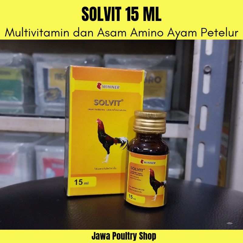 SOLVIT 15ML ORIGINAL MEDION - Suplemen Anti Bulu Rontok Ayam Laga