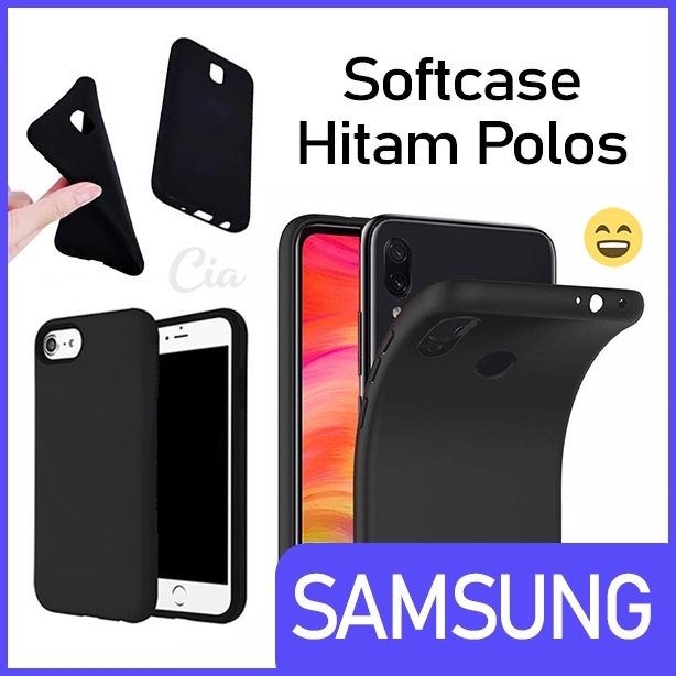 Softcase Hitam Polos Samsung A6 A6+ A8 A8+ A7 2018 A3 A5 2016 2017 Plus Case Black Matte Silikon Len