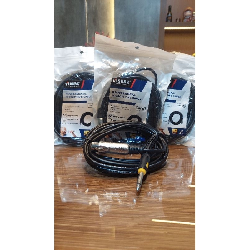 KABEL MIC VISERO 5M HITAM+JACK AUDIO
