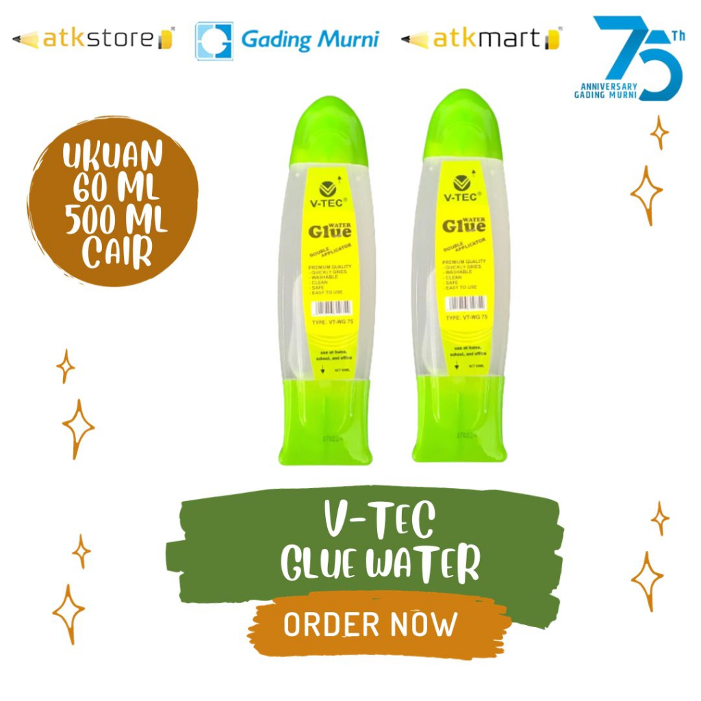 

V Tec Lem Kertas Cair 60 500 ml - Cepat kering daya rekat yang kuat tidak beracun
