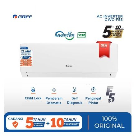 AC Gree GWC-05F5S 1/2 PK Inverter + Material + Pasang GWC 05F5S 0,5 PK (Depok dan sekitarnya)