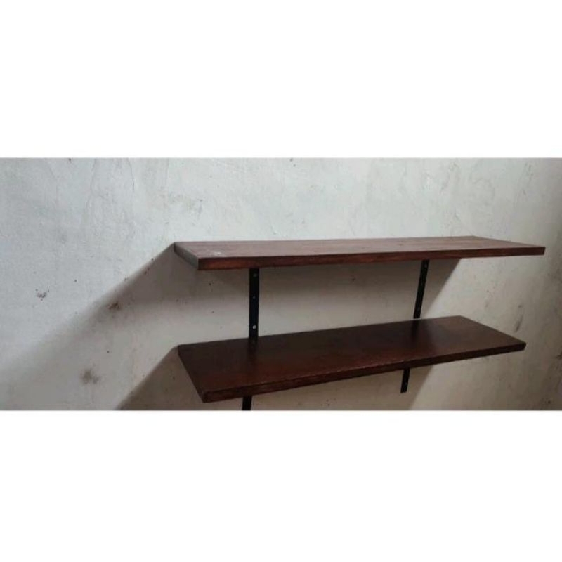 rak ambalan dinding minimalis buku susun serbaguna kayu kamar mandi