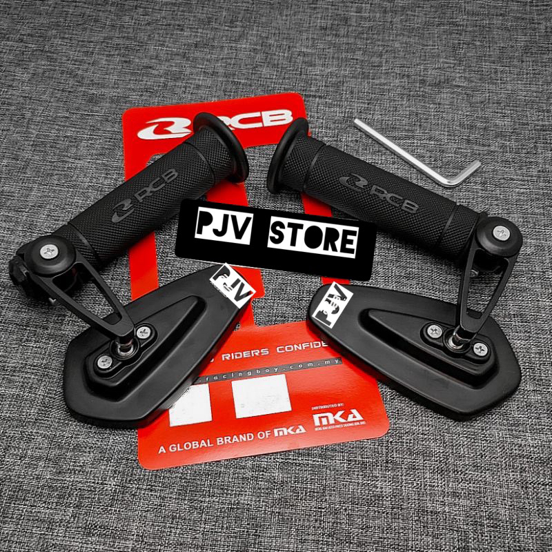 [Paket] Handgrip Sarung Gas RCB HG55 Original + Spion Jalu Oval Bar End  Universal scoopy nmax aerox