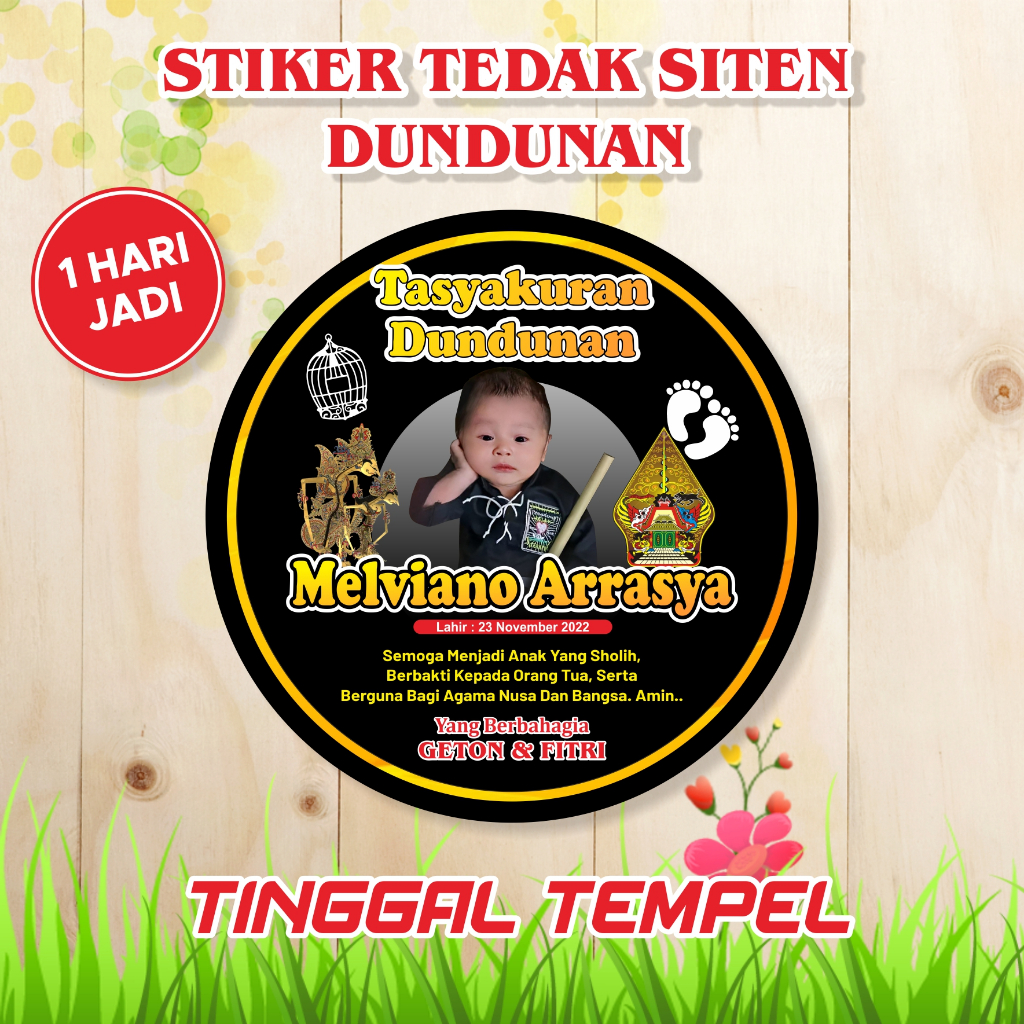 

Stiker Tedak Siten Dundunan / Tasyakuran dundunan stiker cromo glossy