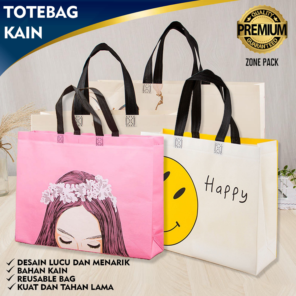

Totebag Kain | Paper Bag Kain Motif| Tas Kantong Belanja Hampers