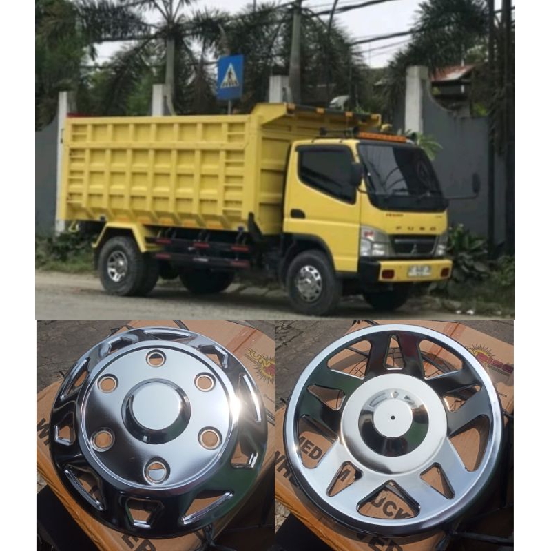 Weldop Truk Dop Roda Truk/Bus medium Ring 16 lobang 6 depan belakang 4pcs/motif segitiga