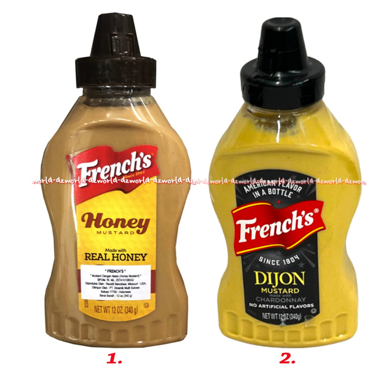 

French's 340gr Honey Mustard Dan Dijon Mustard Saos Untuk Hotdog Dan Sandwich Burger Frenchs Chardonnay