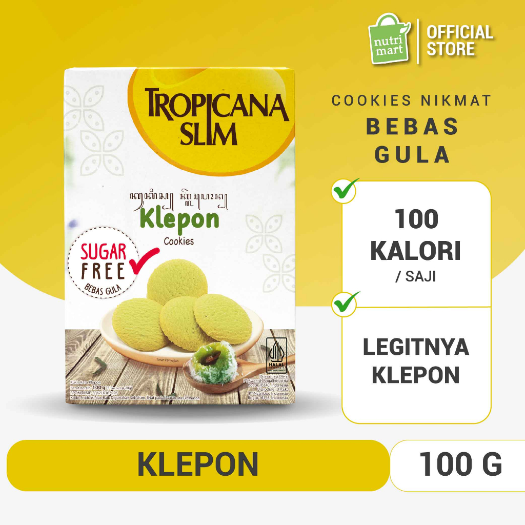 Tropicana Slim Klepon Cookies (5 Sch) - Snack Biskuit Diet Rendah Kalori Bebas Gula