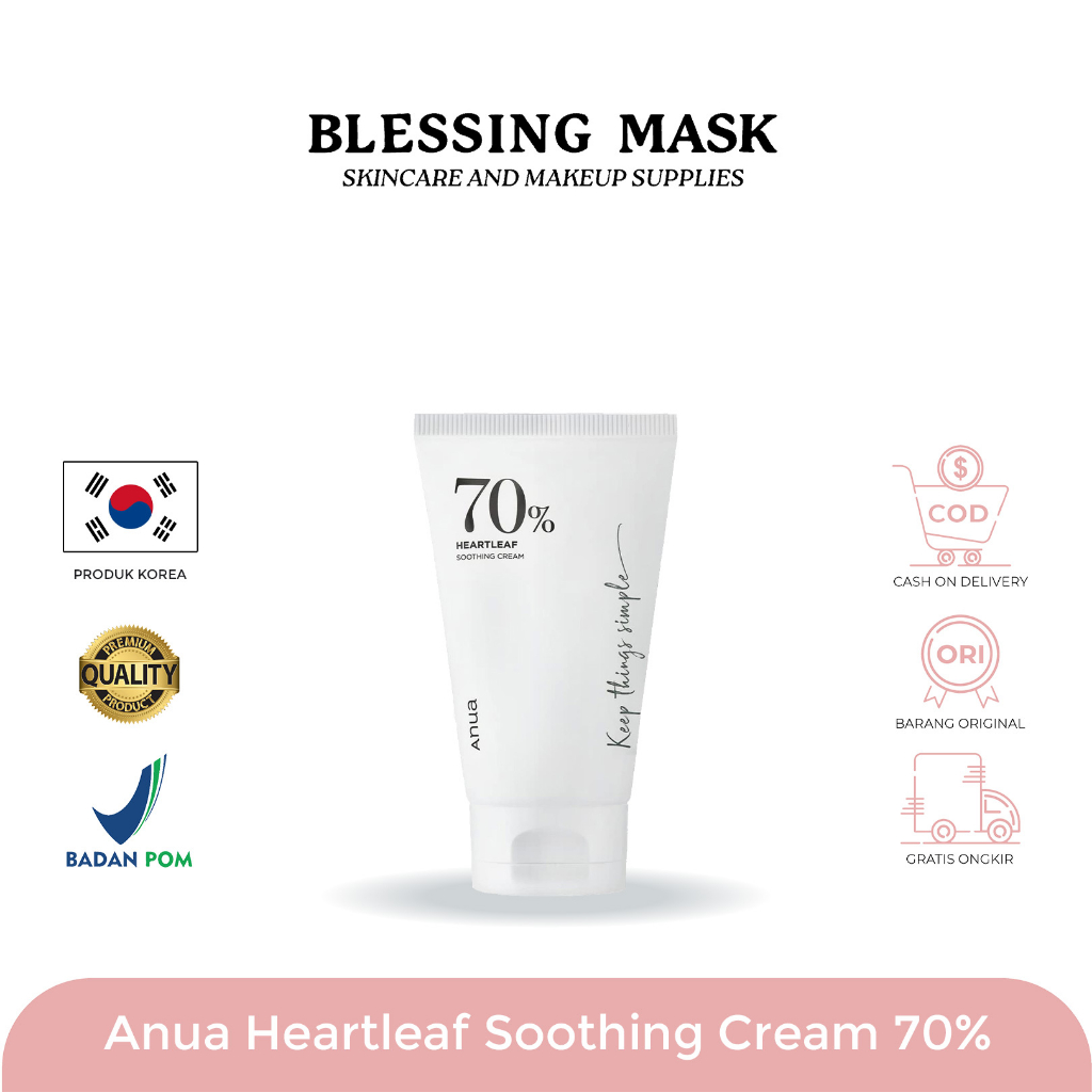 ANUA Heartleaf 70% Soothing Cream | Moisturizer 100mL | Blessingmask.Official