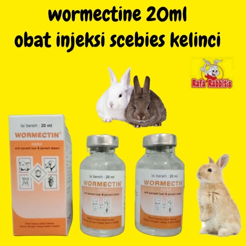 Wormectine 20ml obat scebies kelinci kutu caci tungau obat injeksi