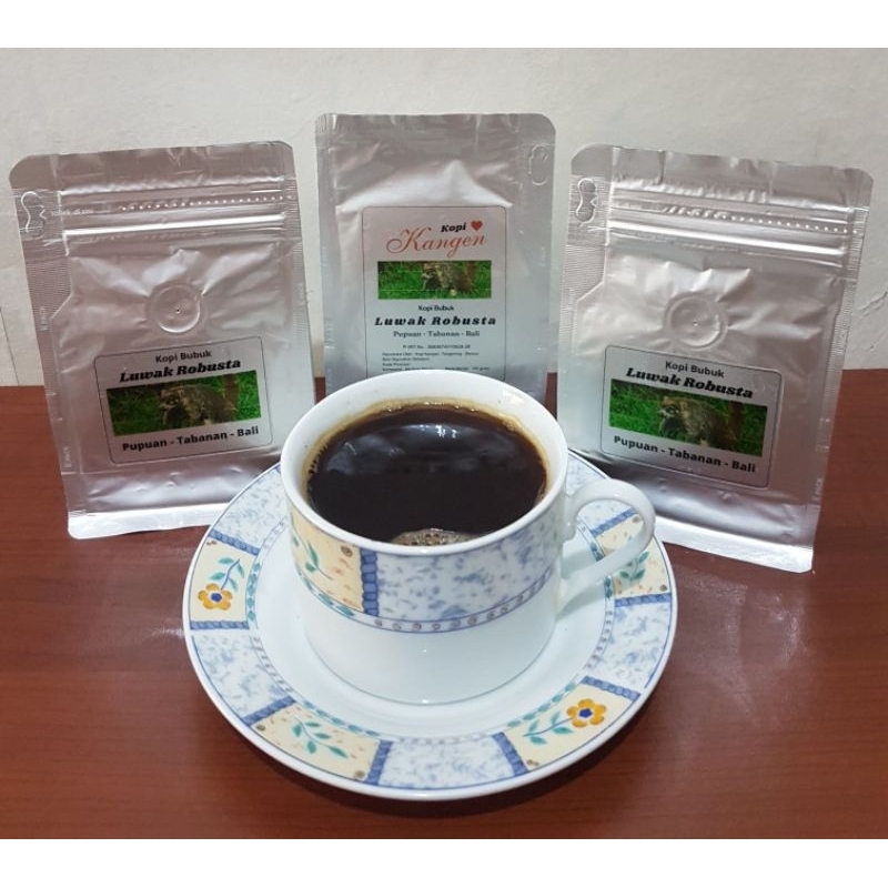 

Kopi Kangen "LUWAK ROBUSTA" Bubuk 100 gr, Asli Pupuan - Bali