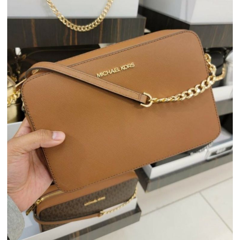 MK jet set crossbody brown