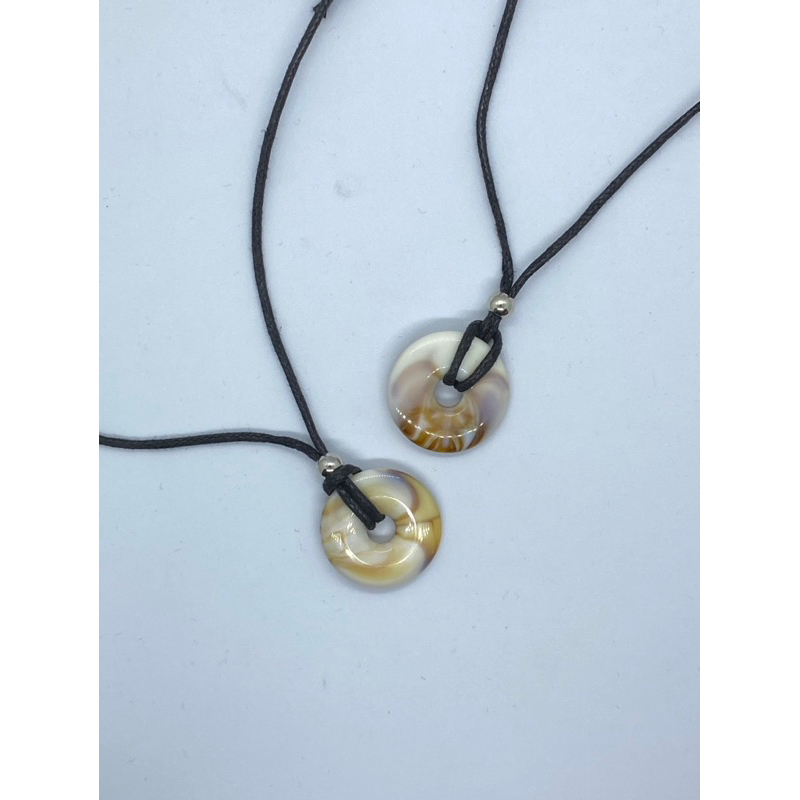 kalung tali korea liontin giok bulat