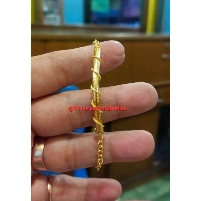 gelang tabung emas 24K Kadar 99,99%.