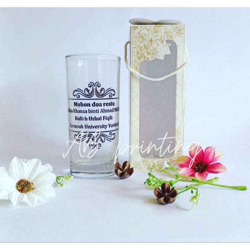 SOUVENIR GELAS BAMBU KEMAS BOX