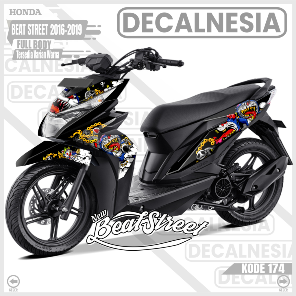 Stiker Decal Motor Beat Street Old 2016-2019 Full Body Variasi Modifikasi Kece Keren Decalnesia C174