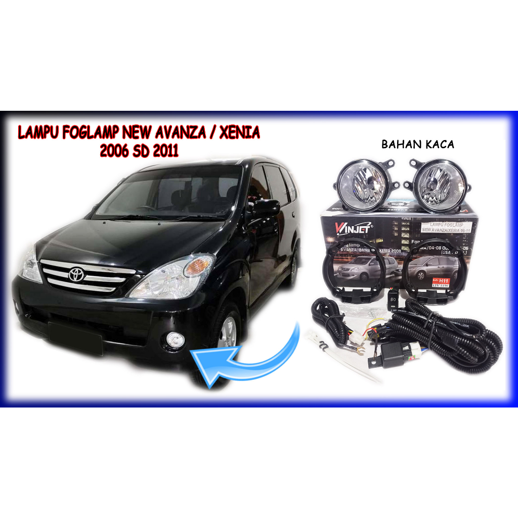 Lampu Foglamp Mobil Toyota New Avanza Xenia 2006 sd 2011 cover kaca original winjet