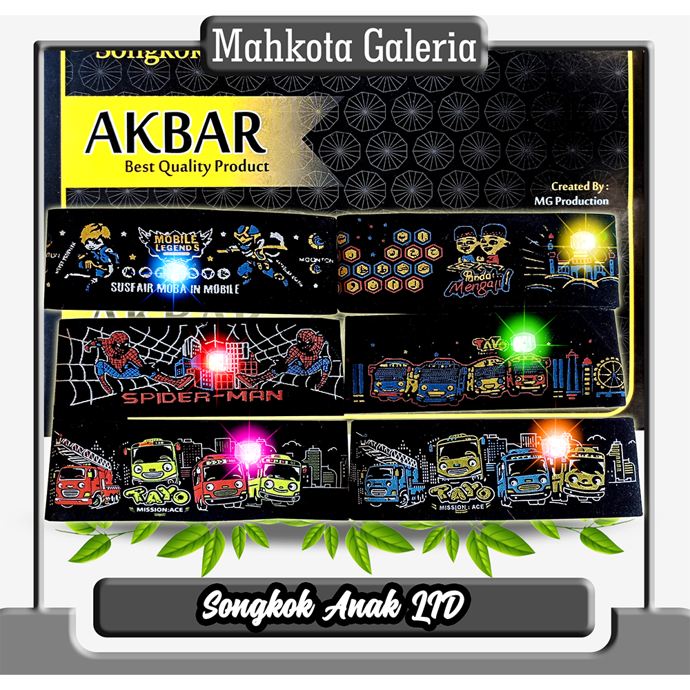 Songkok Lampu LED / Songkok Anak / Songkok Tayo g