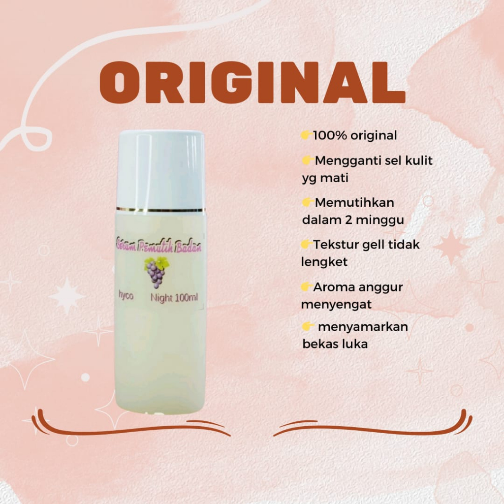 ORIGINAL HB GEL HYCO DOUBLE DOSIS,GEL AHA 10 + KO + HYCO lotion whitening handbody pemutih badan