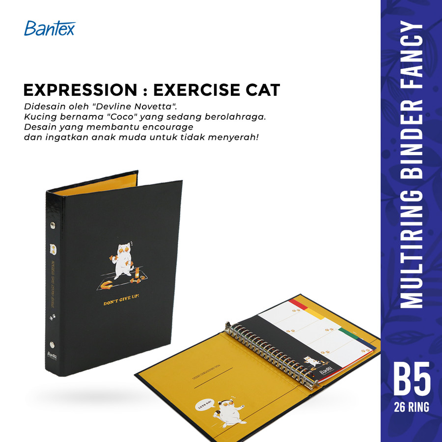 

Bantex Binder B5 26 Ring Motif Aesthetic Cat