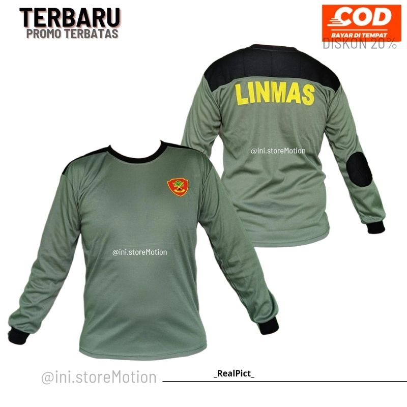 Kaos LINMAS Decker Lengan Panjang Terbaru . Kaos Hansip Linmas Hijau Army Decker Panjang