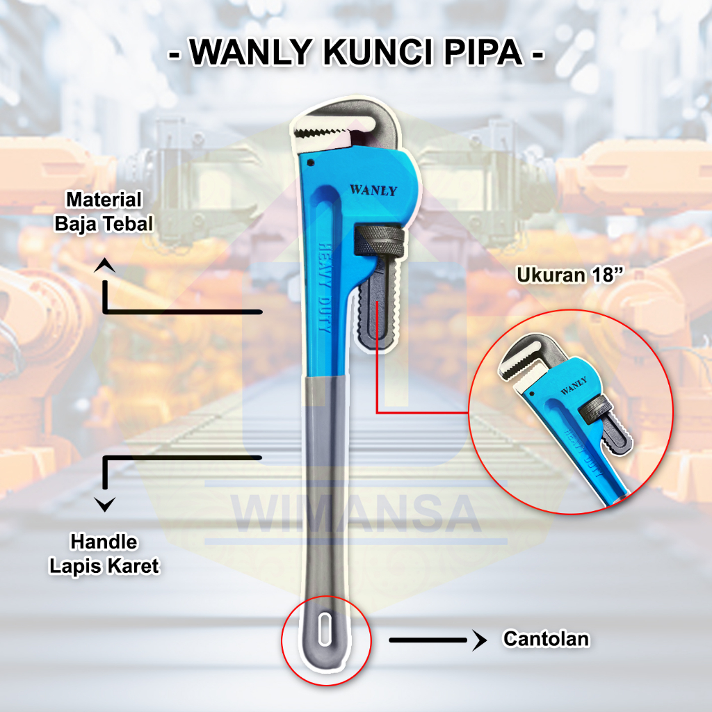 WMS-WANLY KUNCI PIPA 18 INCH - PIPE WRENCH KUNCI PIPA MURAH KUNCI PIPA SERBAGUNA