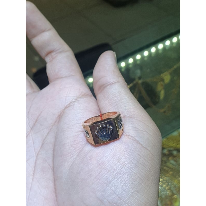 cincin cowo/pria model terbaru kombinasi warna emas 750