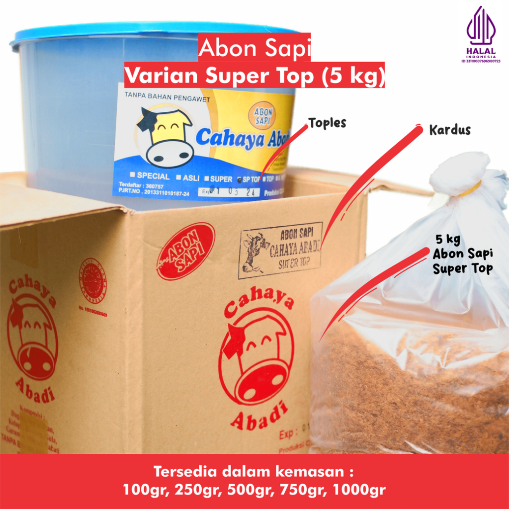 

GROSIR 5KG Cahaya Abadi Abon Sapi "SUPER TOP