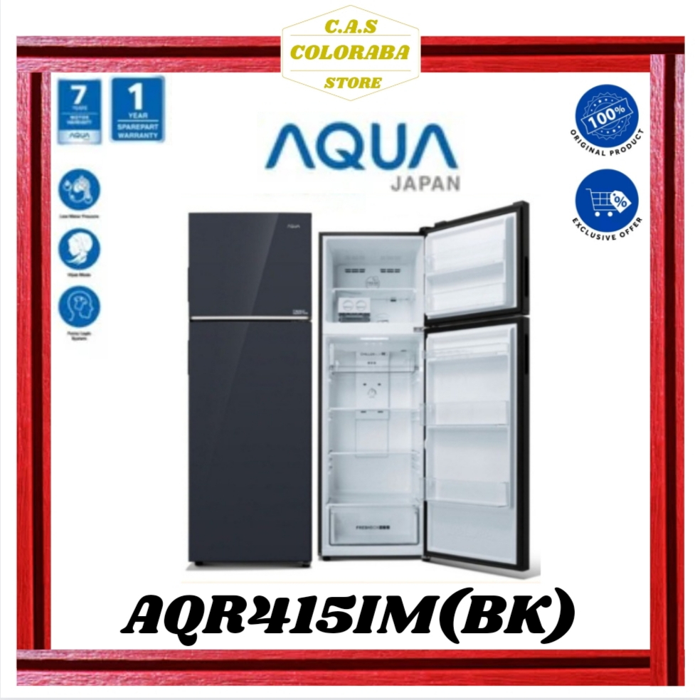 Aqua AQR-415IM Kulkas 2 Pintu Inverter Hitam
