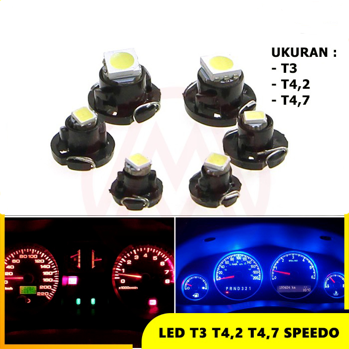 LAMPU LED DASHBOARD PANEL KNOB AC SPEEDOMETER WEDGE MOBIL