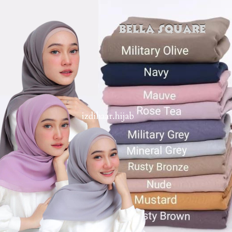 BELLA SQUARE HIJAB SEGIEMPAT &quot;PART 1&quot; ( Bahan Polycatton Premium ) COD / GOSEND / J&amp;T