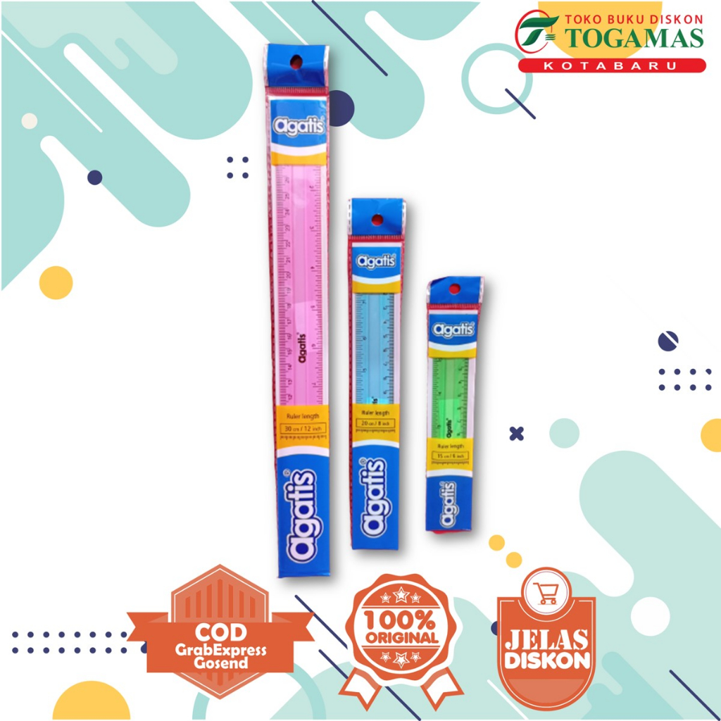 

PENGGARIS AGATIS 15CM - 30CM PLASTIC WARNA / TRANSPARAN