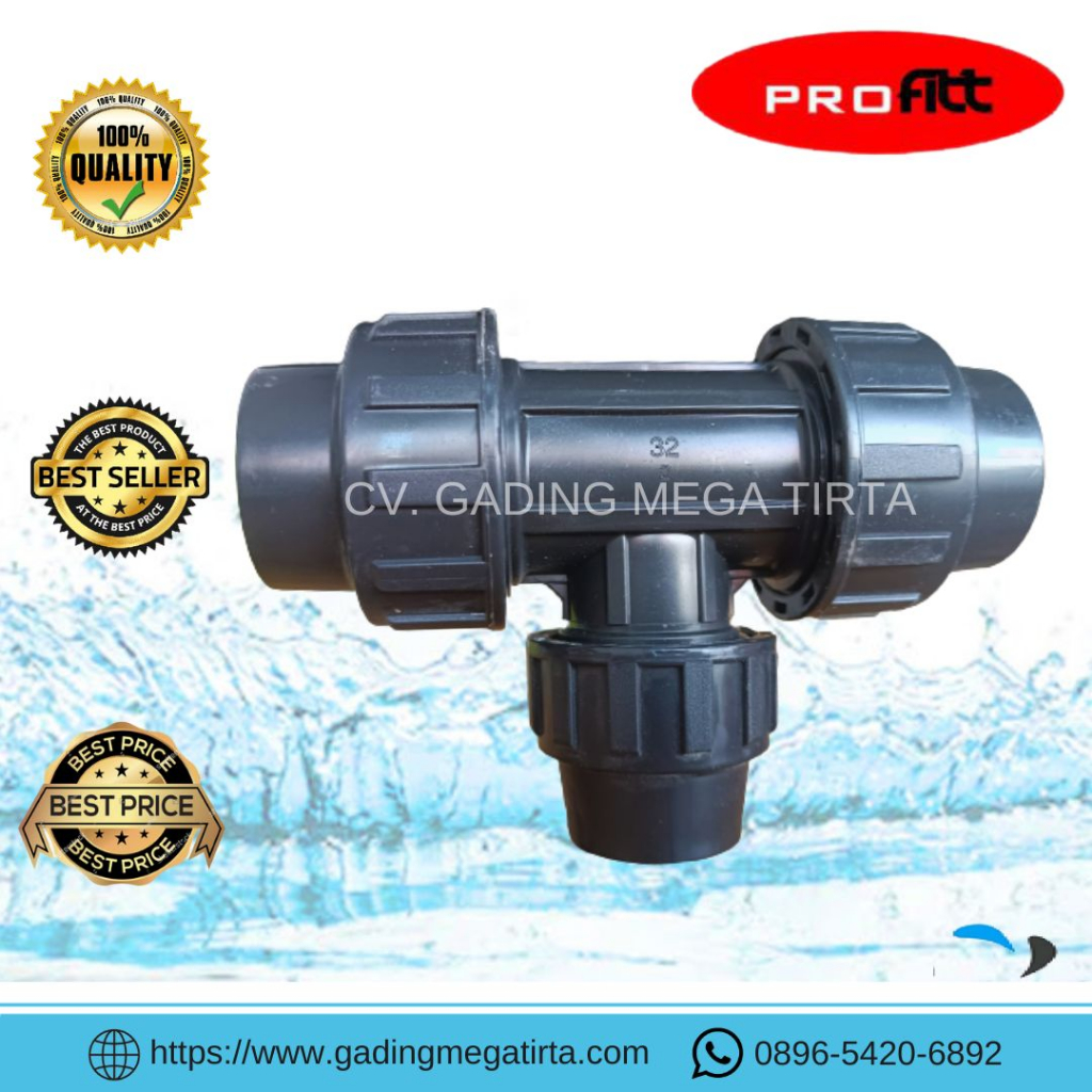 Compression Tee Fitting HDPE 40mm