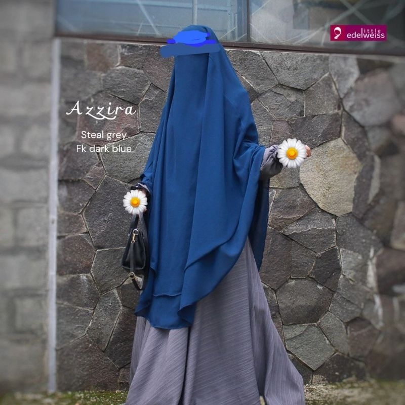 azzira series original little edelweiss gamis set french khimar nyaman syari jumbo