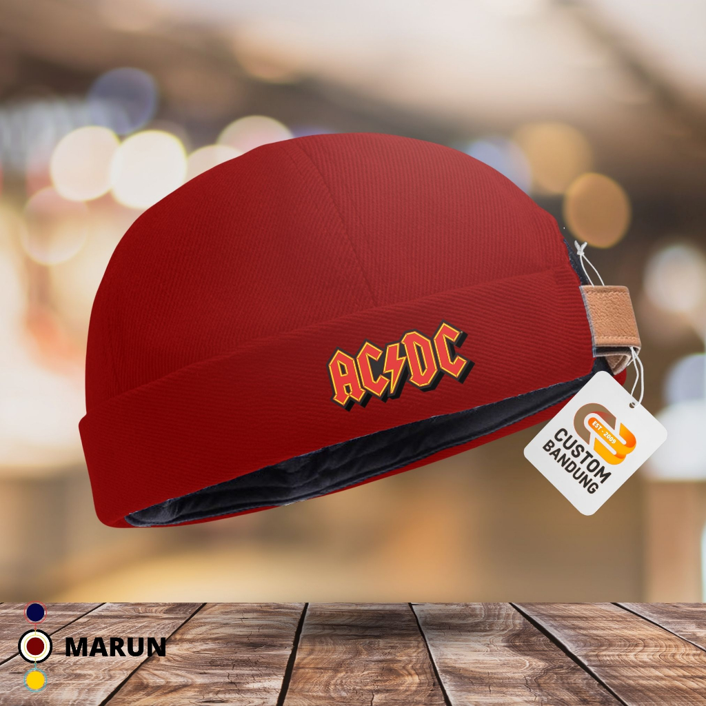 Peci Miki Hat Topi Pria ACDC Peci Miki hat Topi Miki hat Anak &amp; Dewasa Topi Brimless Premium