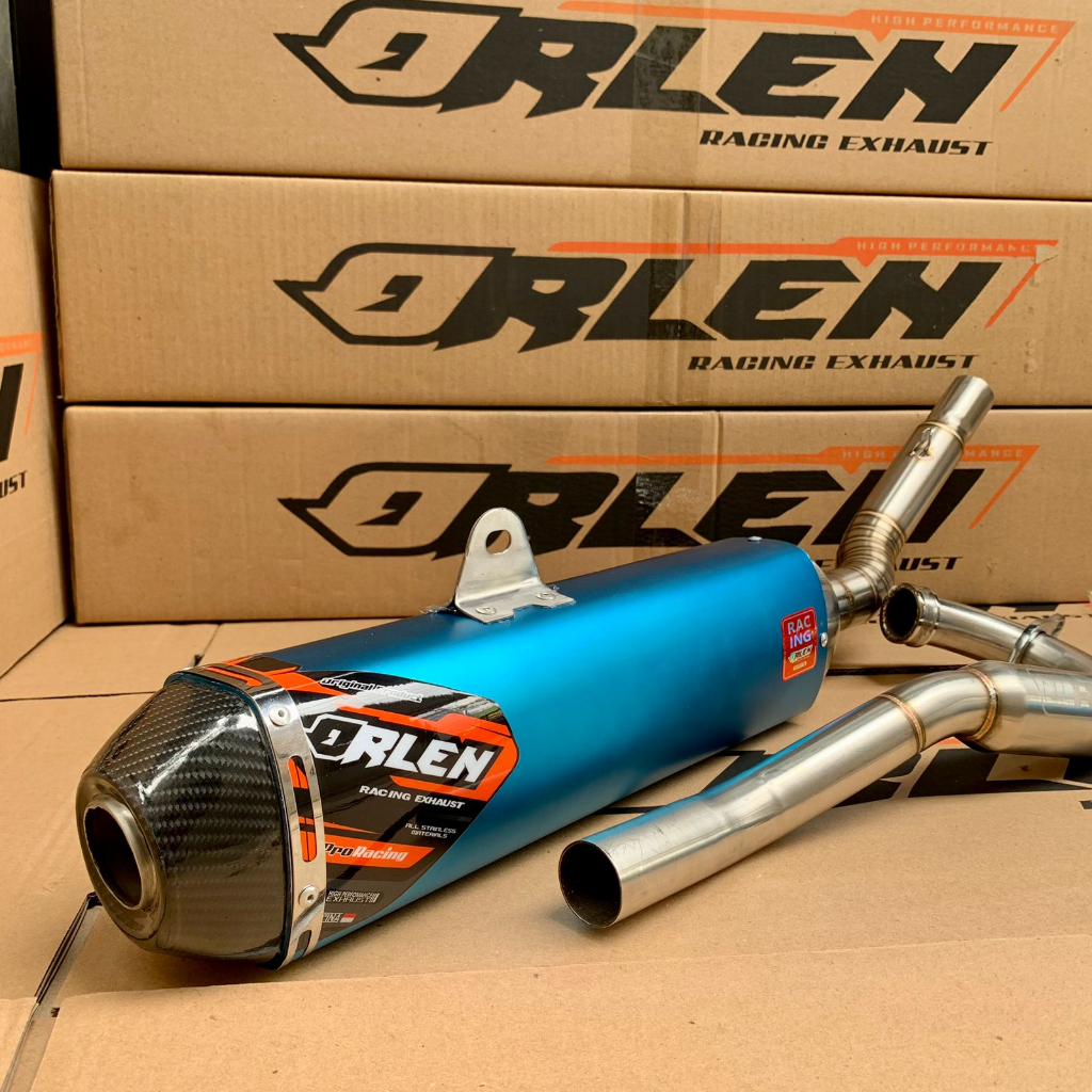Knalpot Orlen Original KLX150 CRF150L WR155 D-TRACKER Aluminium Kotak Blue
